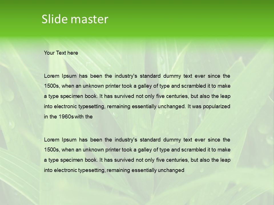 Green Gramin Palmes PowerPoint Template
