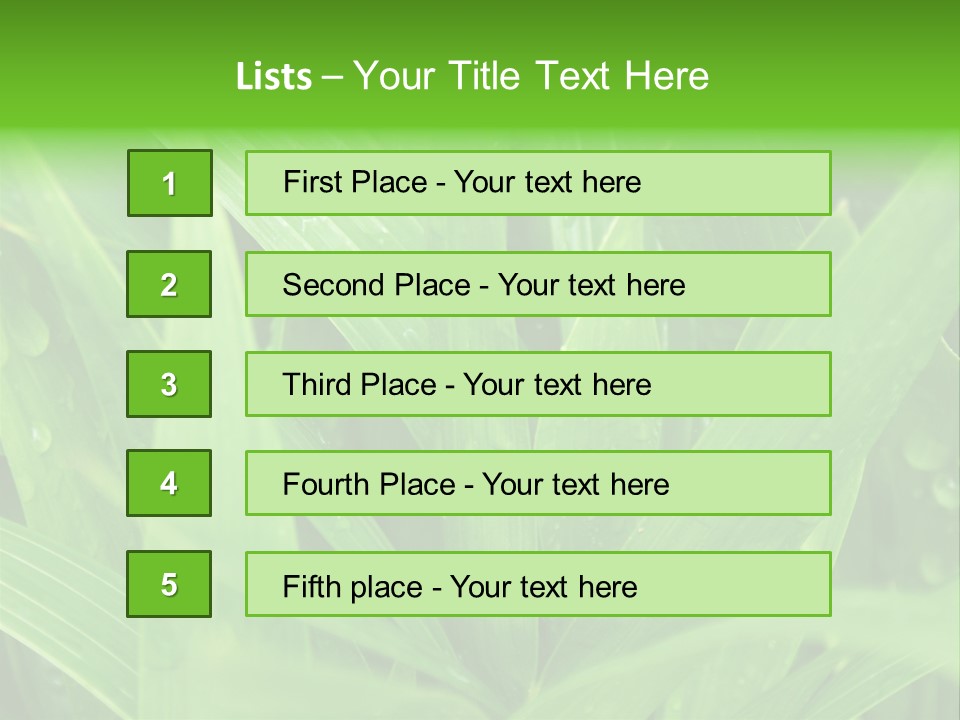 Green Gramin Palmes PowerPoint Template