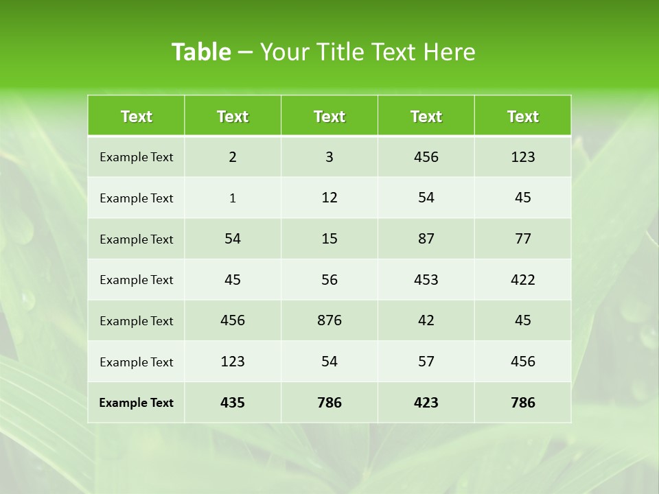Green Gramin Palmes PowerPoint Template