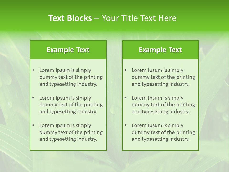 Green Gramin Palmes PowerPoint Template