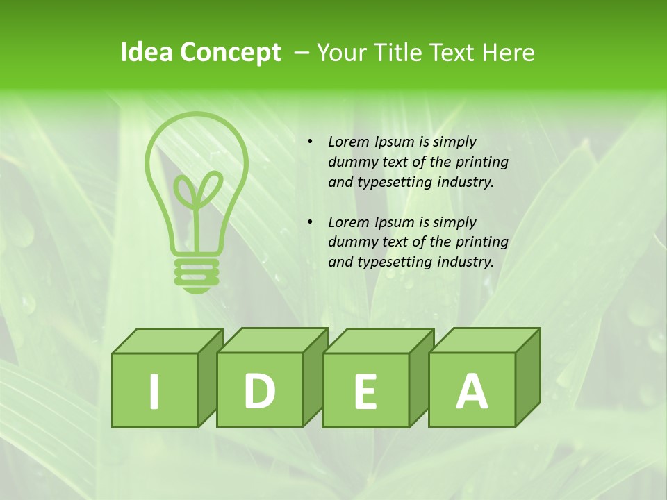 Green Gramin Palmes PowerPoint Template