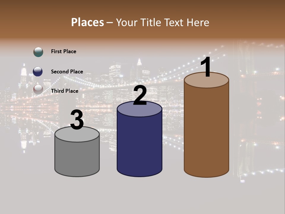 Landmarks Downtownmanhattan Night PowerPoint Template