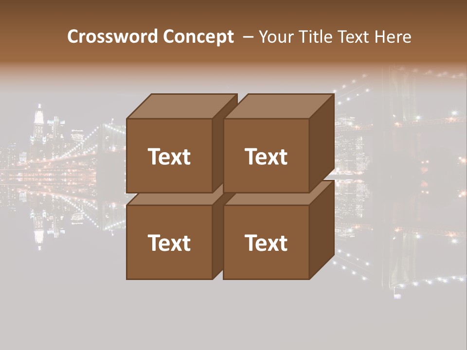 Landmarks Downtownmanhattan Night PowerPoint Template