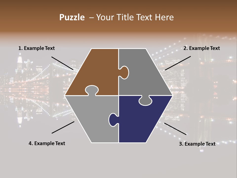 Landmarks Downtownmanhattan Night PowerPoint Template