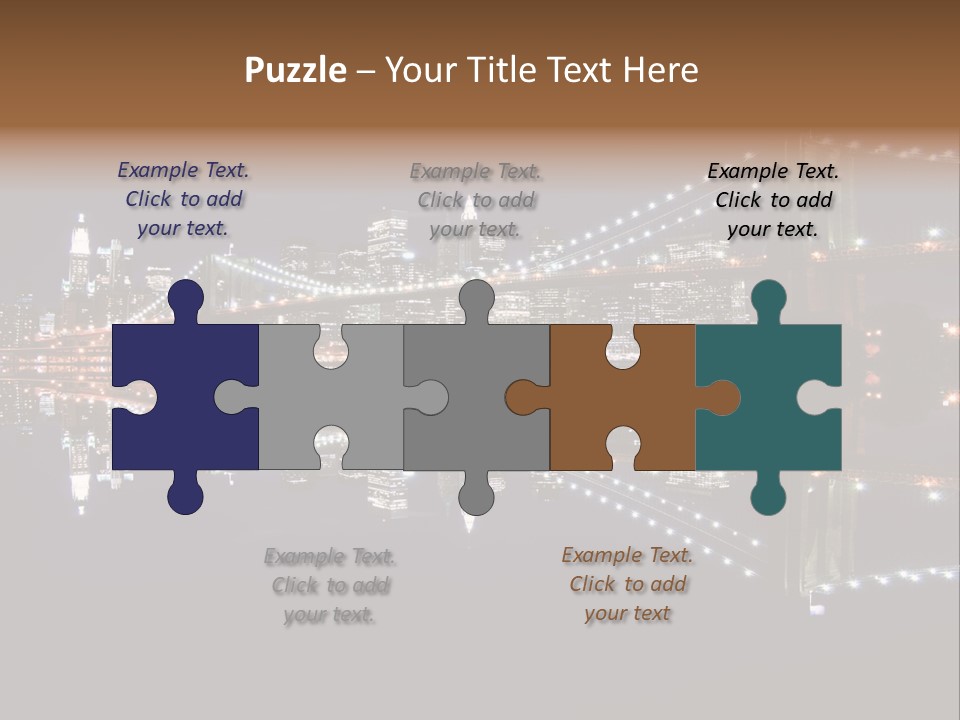 Landmarks Downtownmanhattan Night PowerPoint Template