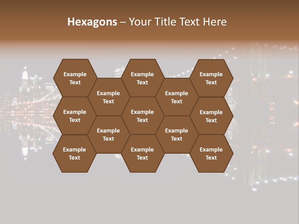 Landmarks Downtownmanhattan Night PowerPoint Template