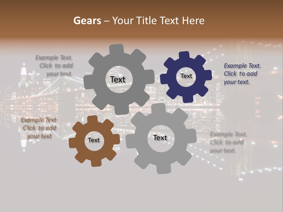 Landmarks Downtownmanhattan Night PowerPoint Template