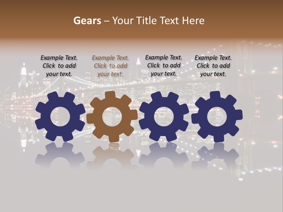 Landmarks Downtownmanhattan Night PowerPoint Template