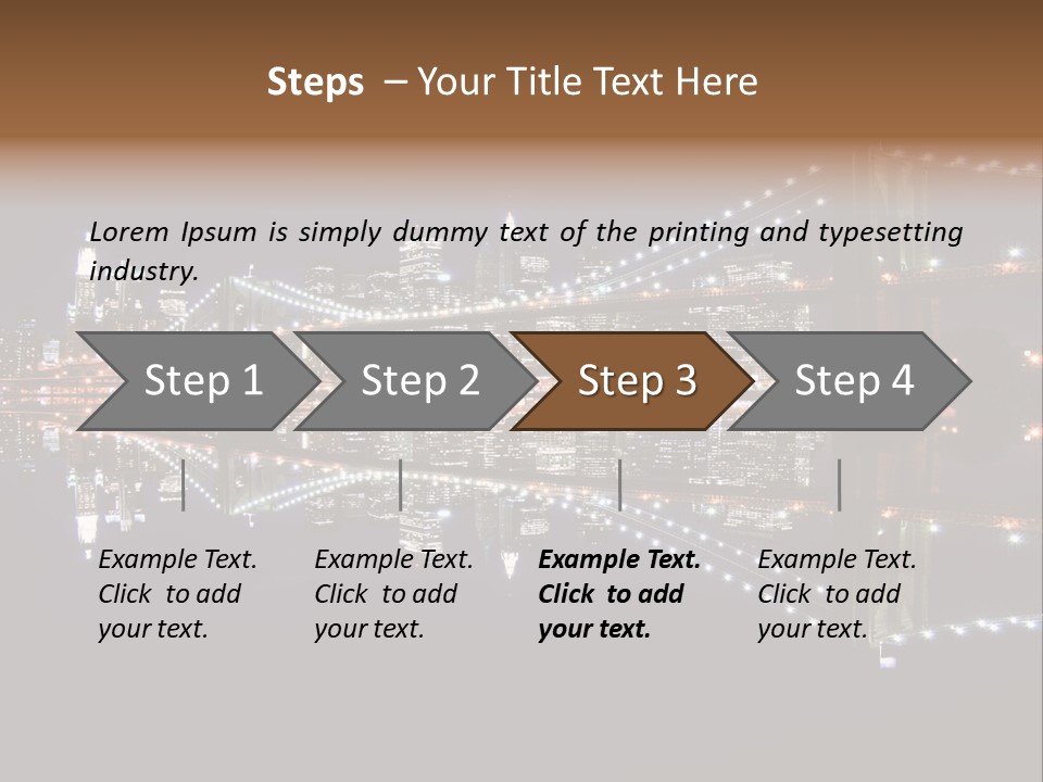 Landmarks Downtownmanhattan Night PowerPoint Template