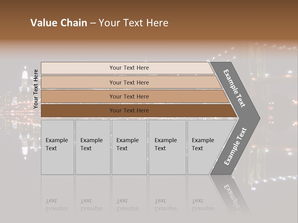 Landmarks Downtownmanhattan Night PowerPoint Template