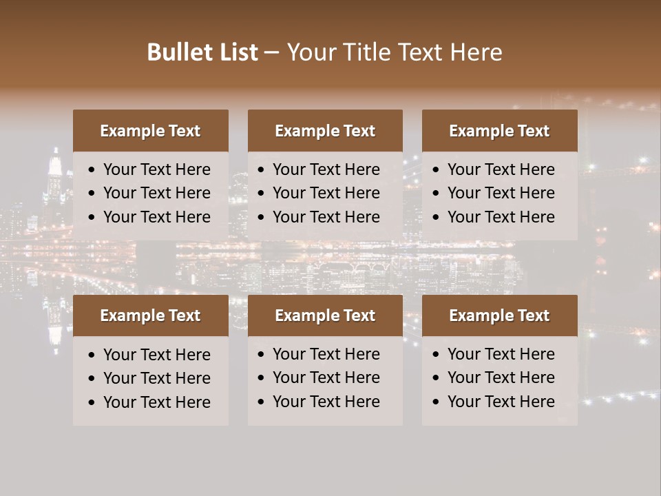 Landmarks Downtownmanhattan Night PowerPoint Template
