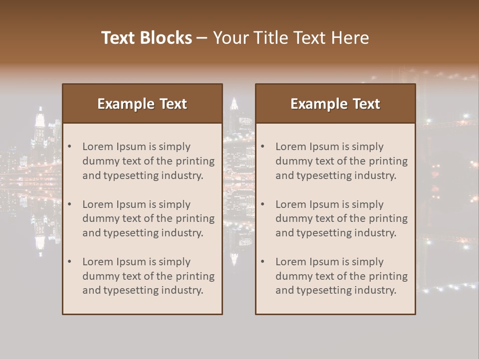 Landmarks Downtownmanhattan Night PowerPoint Template
