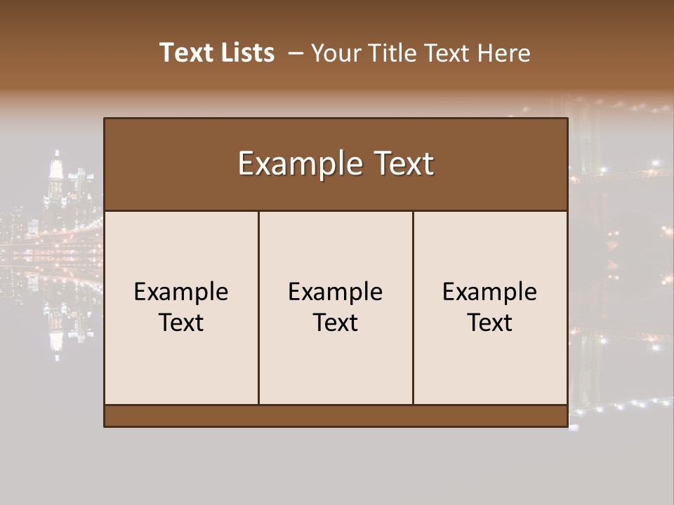 Landmarks Downtownmanhattan Night PowerPoint Template