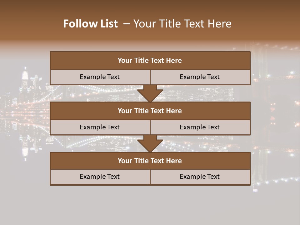 Landmarks Downtownmanhattan Night PowerPoint Template