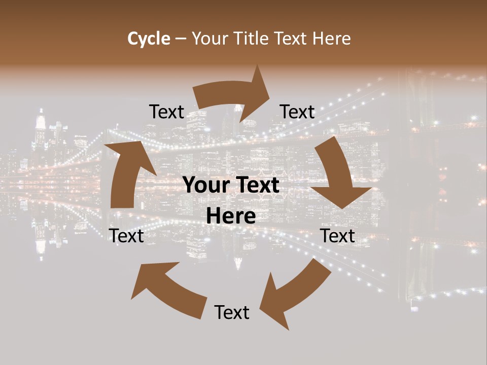 Landmarks Downtownmanhattan Night PowerPoint Template