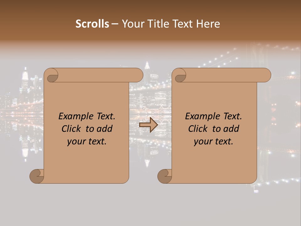 Landmarks Downtownmanhattan Night PowerPoint Template
