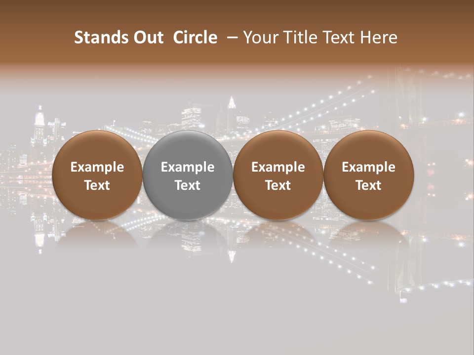 Landmarks Downtownmanhattan Night PowerPoint Template