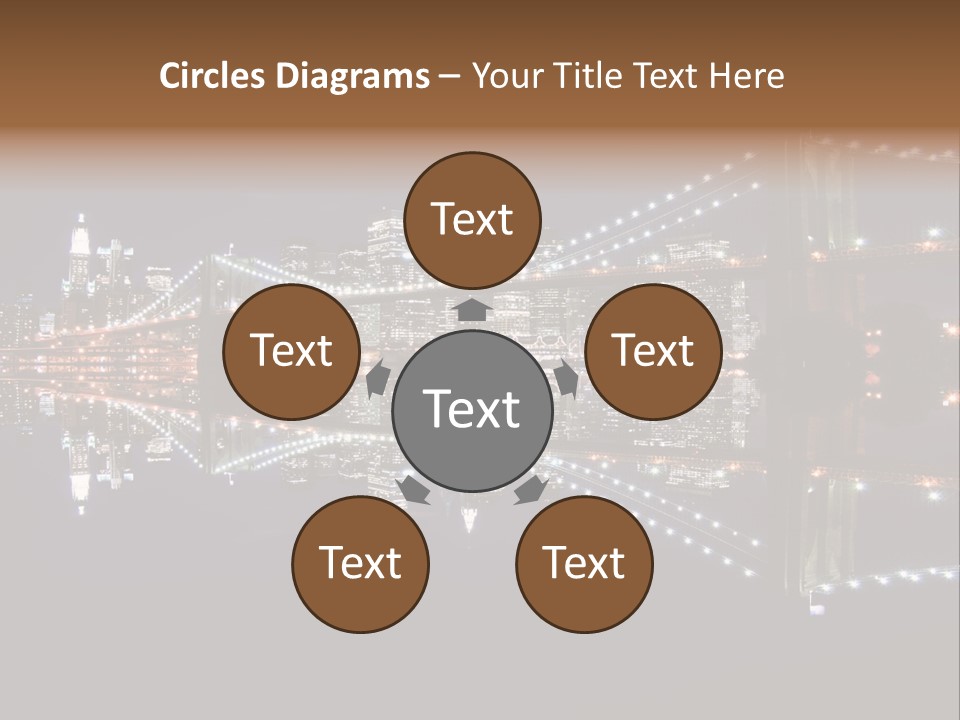 Landmarks Downtownmanhattan Night PowerPoint Template