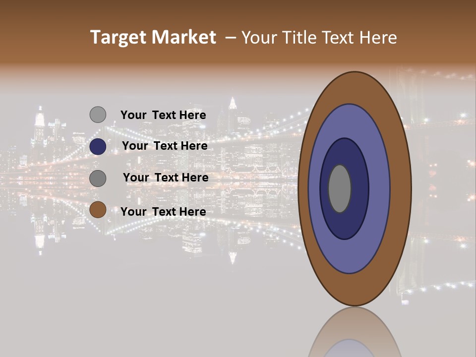 Landmarks Downtownmanhattan Night PowerPoint Template