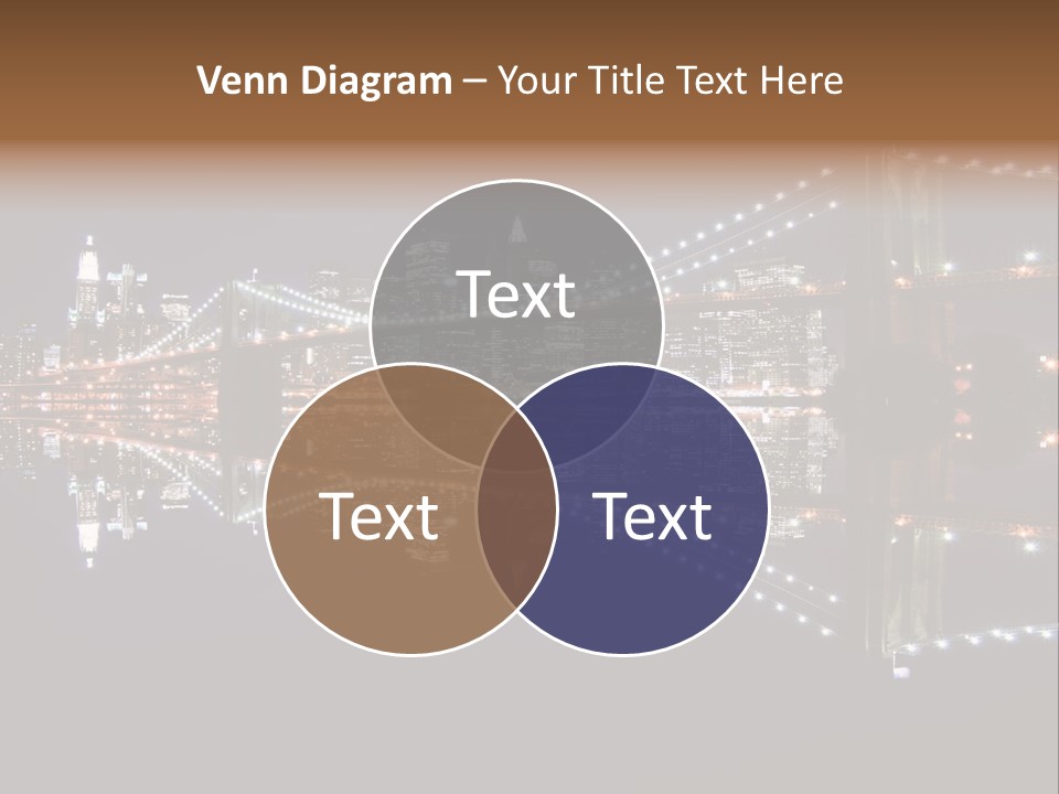 Landmarks Downtownmanhattan Night PowerPoint Template