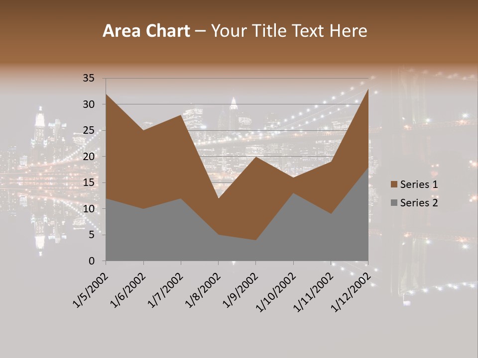 Landmarks Downtownmanhattan Night PowerPoint Template