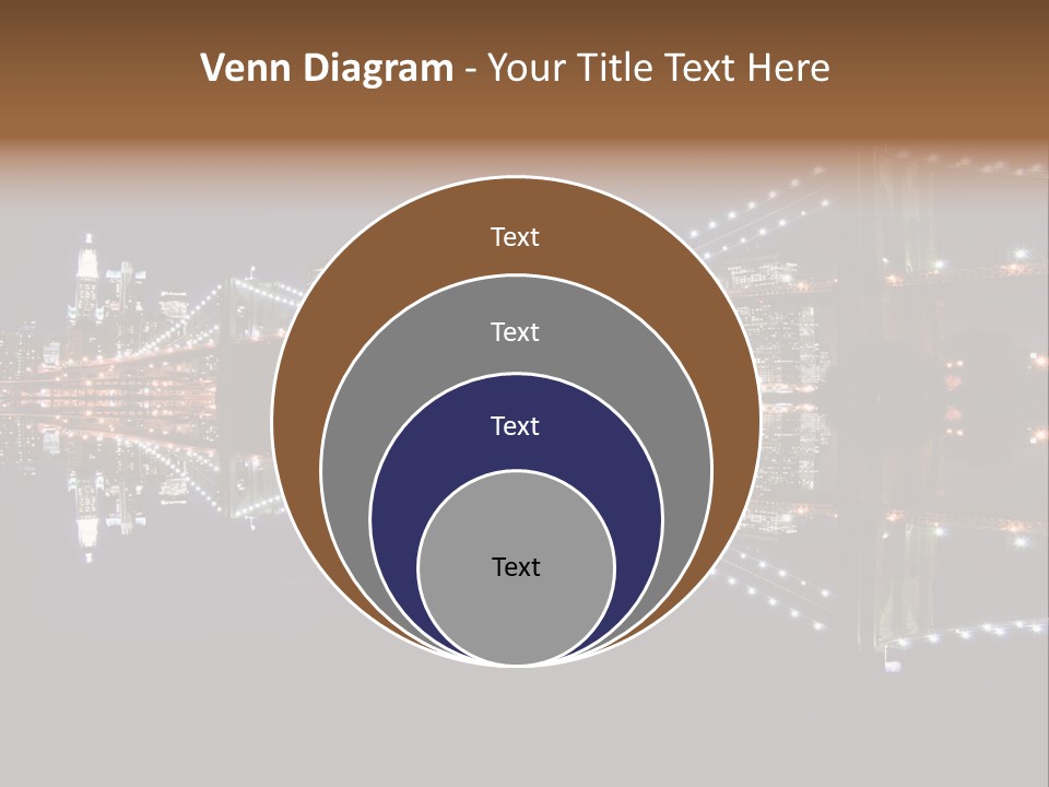 Landmarks Downtownmanhattan Night PowerPoint Template
