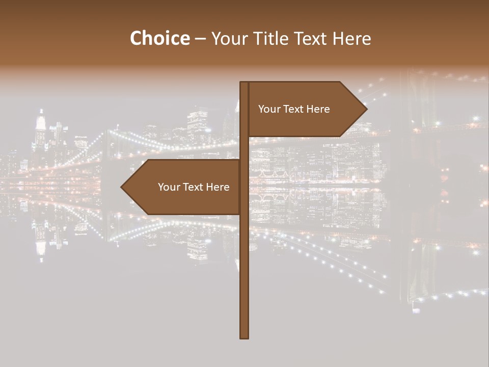 Landmarks Downtownmanhattan Night PowerPoint Template