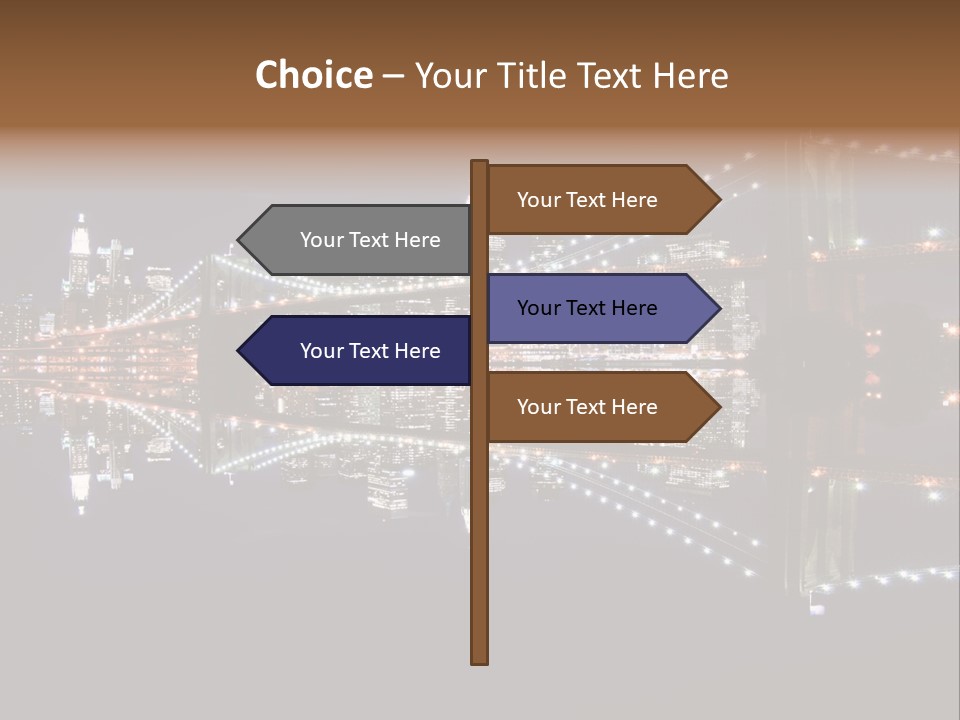 Landmarks Downtownmanhattan Night PowerPoint Template