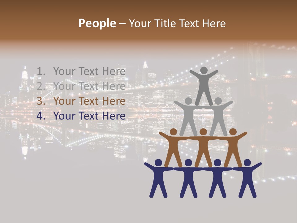 Landmarks Downtownmanhattan Night PowerPoint Template