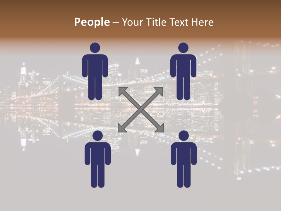 Landmarks Downtownmanhattan Night PowerPoint Template