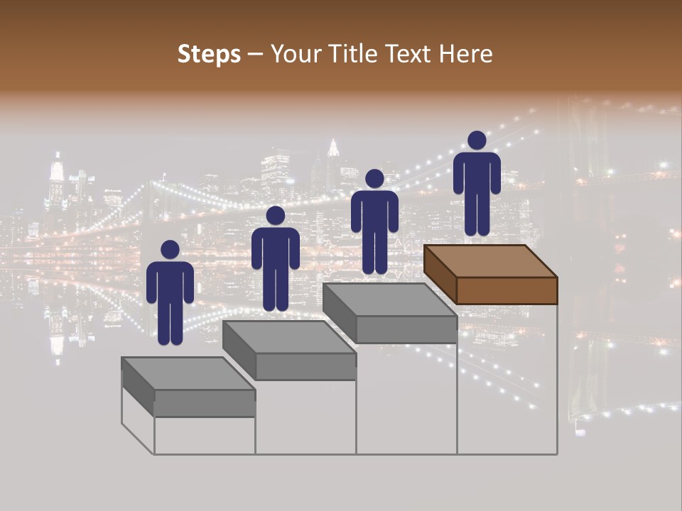 Landmarks Downtownmanhattan Night PowerPoint Template