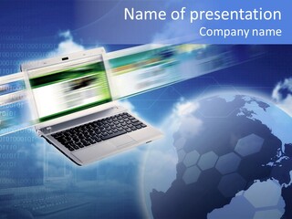 Illustration Business Blue PowerPoint Template