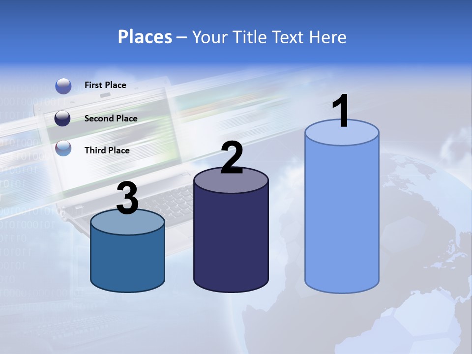 Illustration Business Blue PowerPoint Template