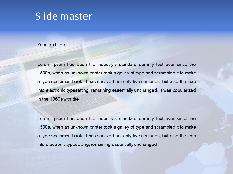 Illustration Business Blue PowerPoint Template