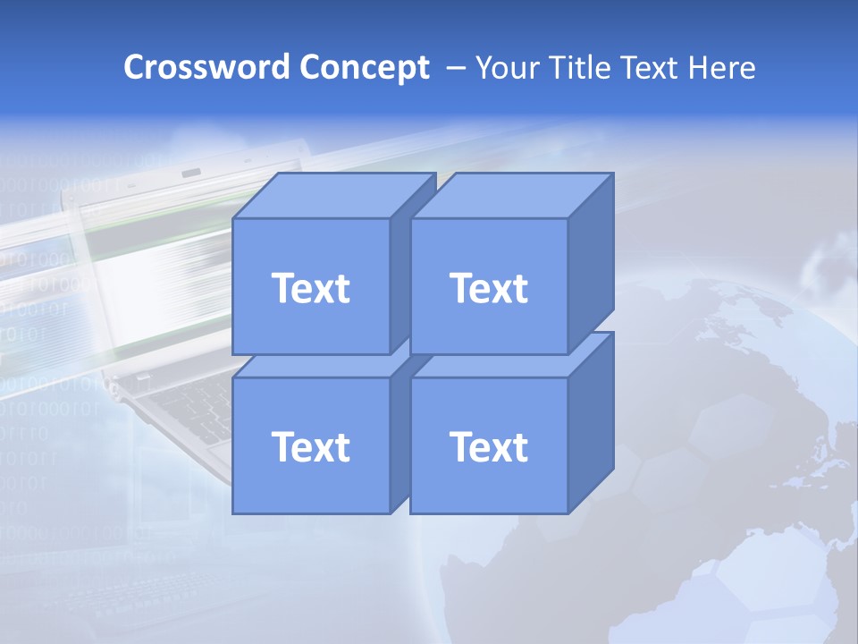 Illustration Business Blue PowerPoint Template