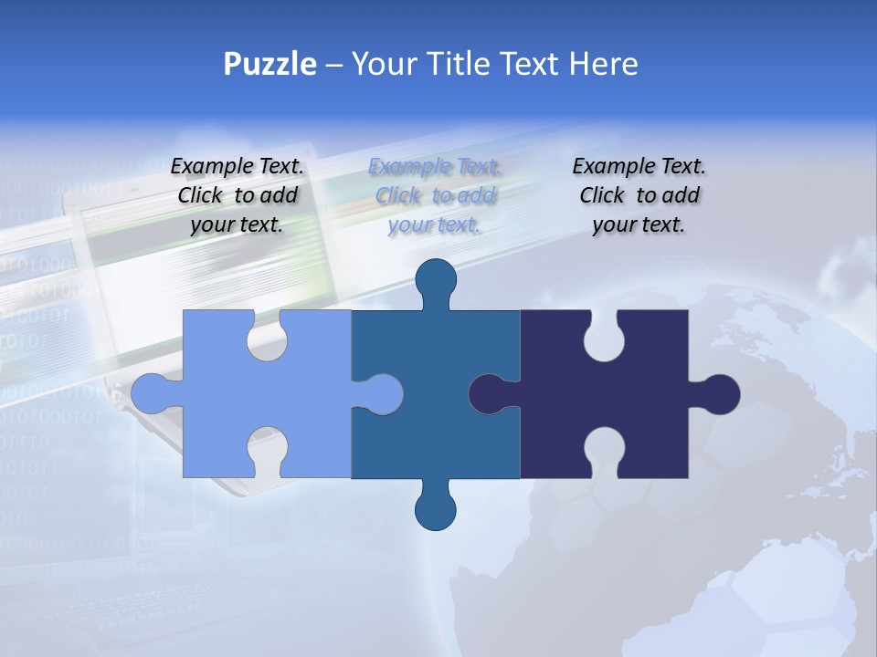 Illustration Business Blue PowerPoint Template