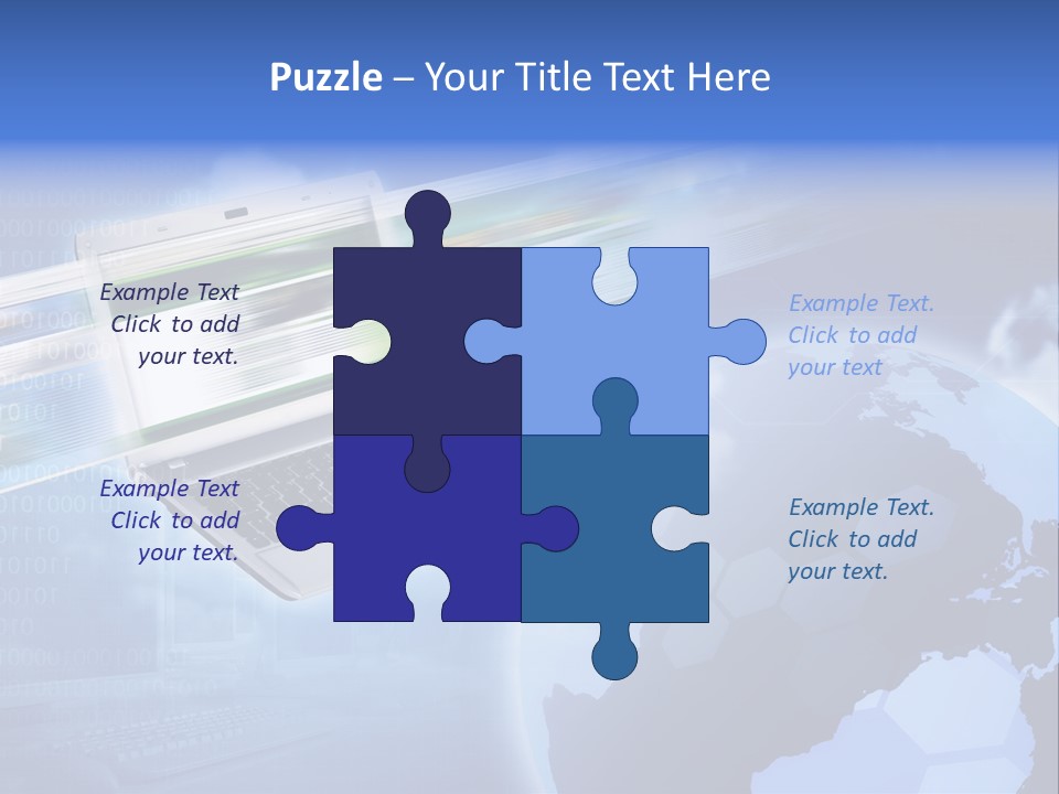 Illustration Business Blue PowerPoint Template