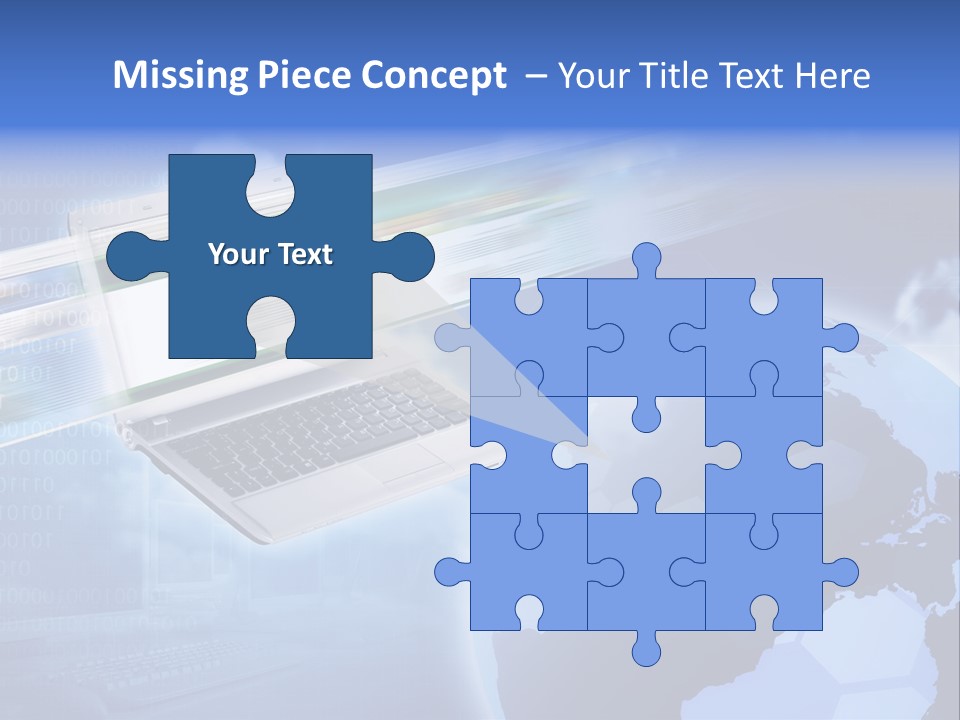 Illustration Business Blue PowerPoint Template