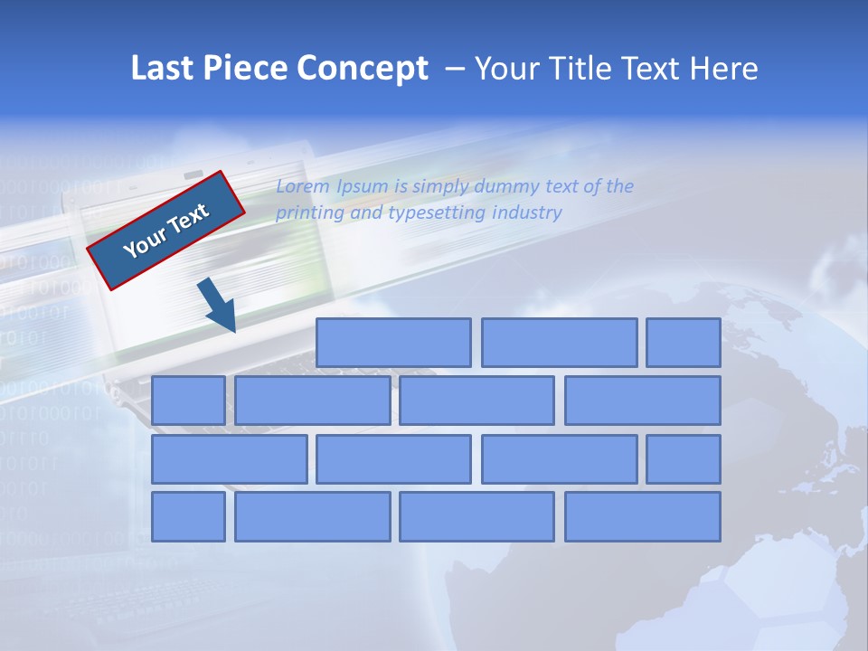 Illustration Business Blue PowerPoint Template
