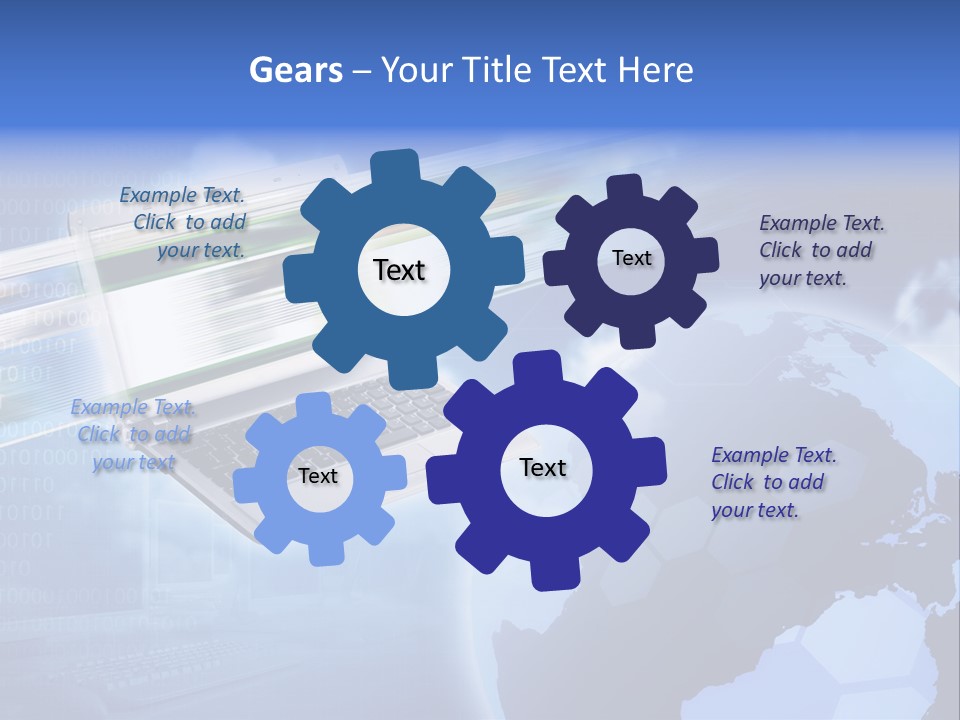 Illustration Business Blue PowerPoint Template