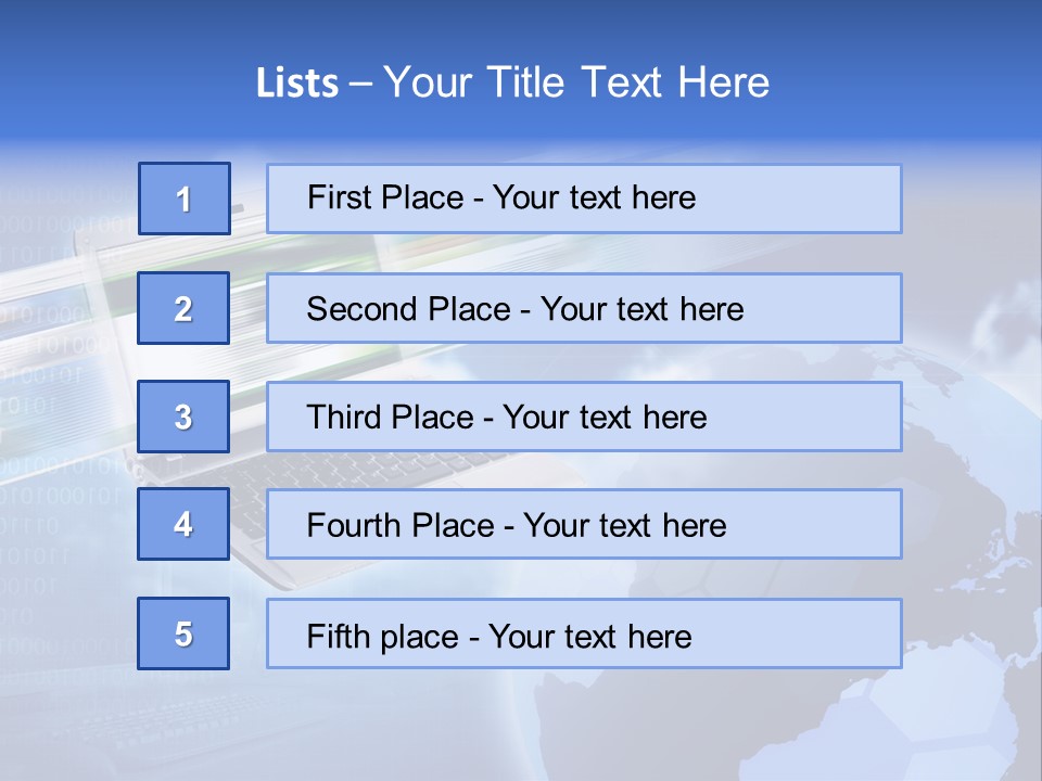 Illustration Business Blue PowerPoint Template