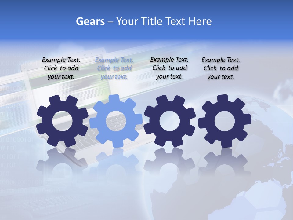 Illustration Business Blue PowerPoint Template