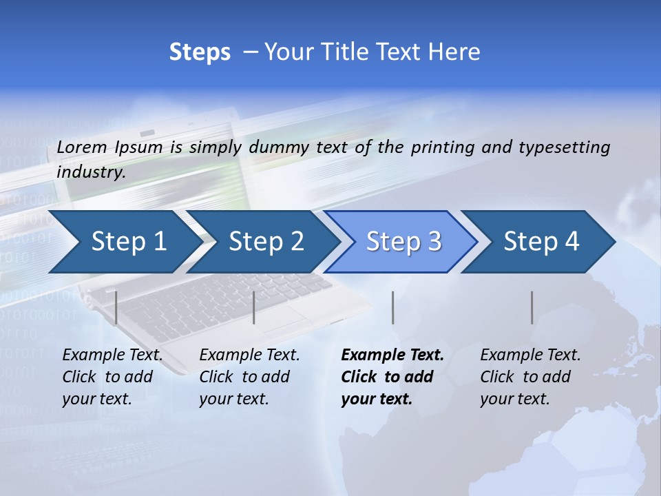 Illustration Business Blue PowerPoint Template