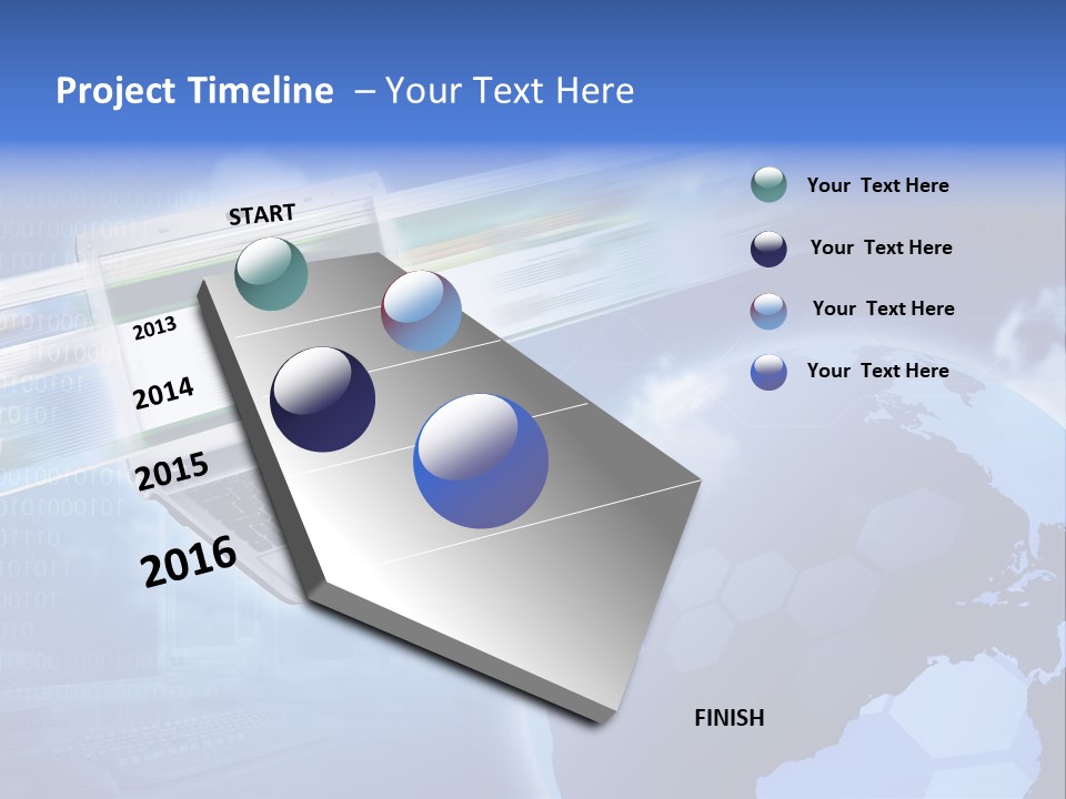 Illustration Business Blue PowerPoint Template