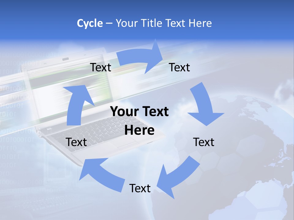 Illustration Business Blue PowerPoint Template