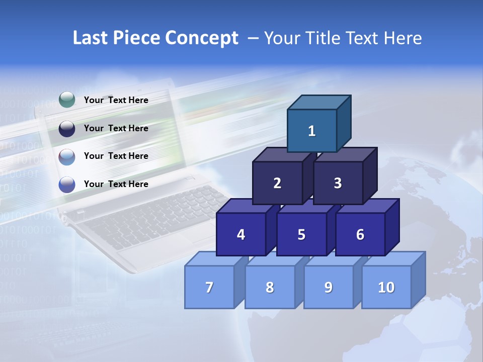 Illustration Business Blue PowerPoint Template