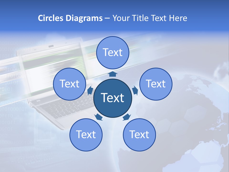 Illustration Business Blue PowerPoint Template