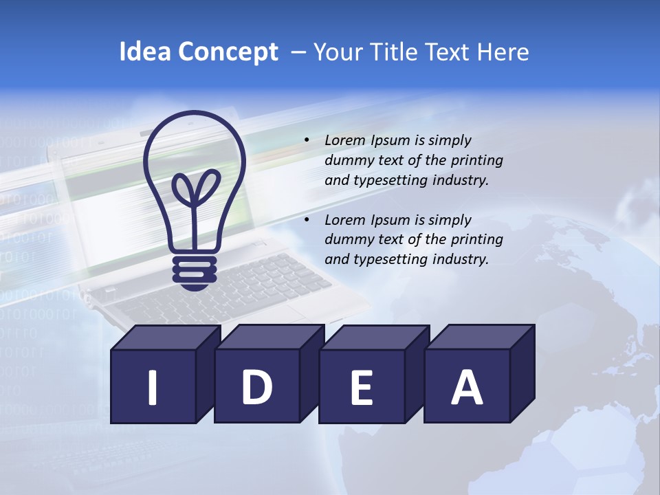 Illustration Business Blue PowerPoint Template