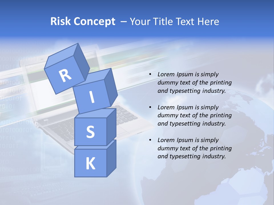 Illustration Business Blue PowerPoint Template