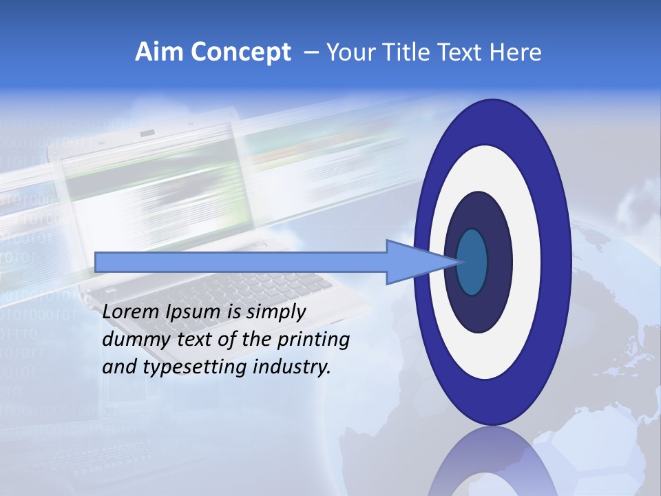 Illustration Business Blue PowerPoint Template